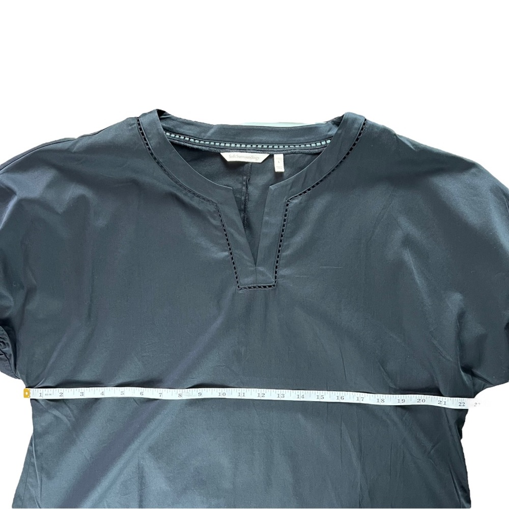 Soft Surroundings Black Split Neck Eyelet Blouse … - image 5